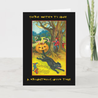 Invitación Vintage Halloween Party Invitado Con Sangriento Te