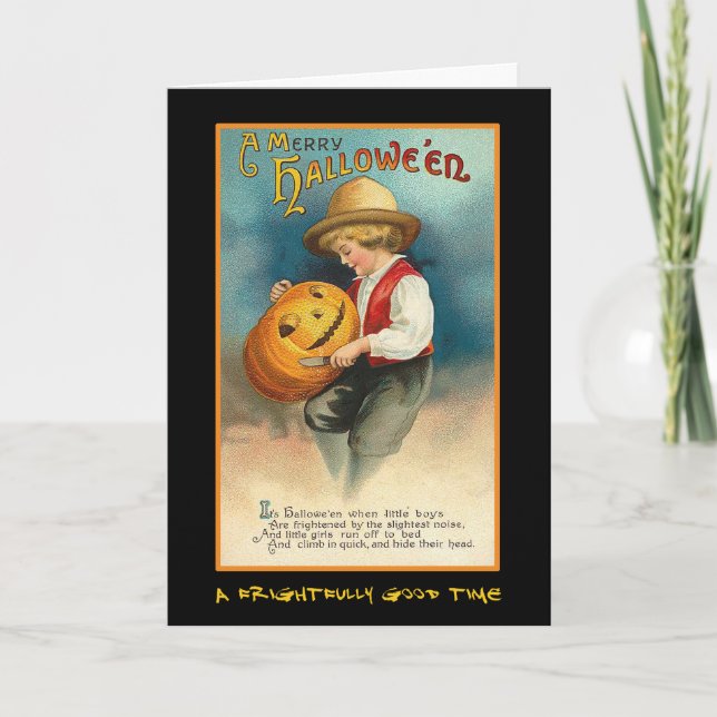 Invitación Vintage Halloween Party Invitado Con Sangriento Te (Anverso)