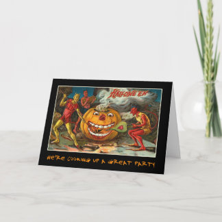 Invitación Vintage Halloween Party Invitado Con Sangriento Te