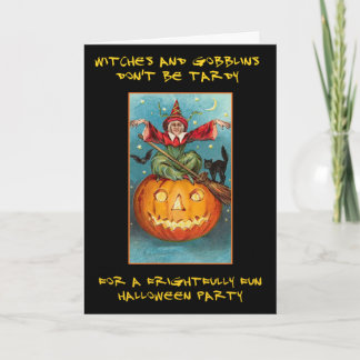 Invitación Vintage Halloween Party Invitado Con Sangriento Te