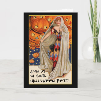 Invitación Vintage Halloween Party Invitado Con Sangriento Te