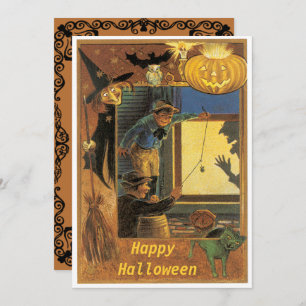 Invitación Vintage Halloween Pranksters Halloween