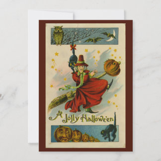 Invitación Vintage Halloween Witch