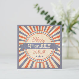 Invitación Vintage Happy 4 de Julio Estados Unidos Estrellas 