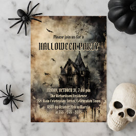 Invitación Vintage Hauned Mansion Halloween Party