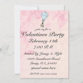 Invitación Vintage Hot Air Balloon Ride Valentine Invitacione