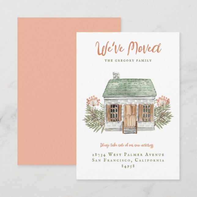 Invitación Vintage House Moving Announcement  (Anverso / Reverso)