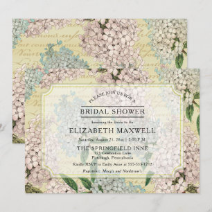 Invitación VIntage Hydrangeas Ducha de novias del Ephemera