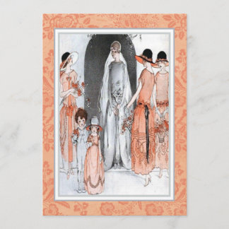 Invitación Vintage Ilustracion Bridal Party Shower