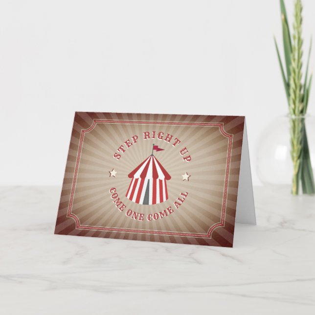 Invitación Vintage Inspired Circus Birday (Anverso)