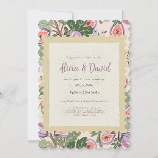 Invitación  Vintage Inspired Fig Wedding Invitation (Anverso)