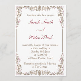 Invitación Vintage/invitación clásica de la boda