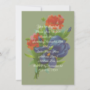 Invitación Vintage Iris Bouquet Fiesta de Arte Floral