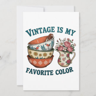 Invitación Vintage Is My Favorit Color Floral Retro Lover