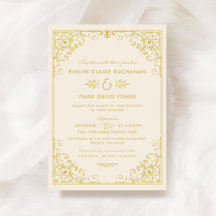 Vintage Ivory and Gold Art Deco Boda