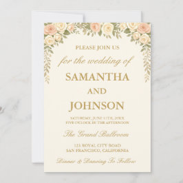 Invitación Vintage Ivory Elegant Ballroom Wedding