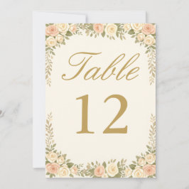 Invitación Vintage Ivory Elegant Wedding Table Number