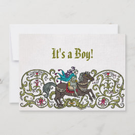 Invitación Vintage Knight Baby Shower