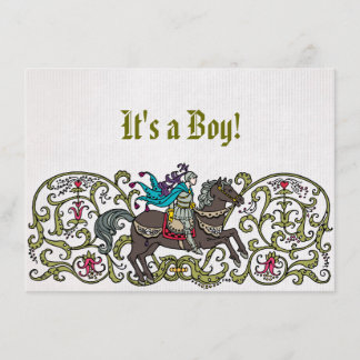 Invitación Vintage Knight Baby Shower