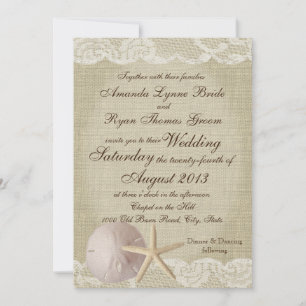 Invitación Vintage Lace Beach Wedding