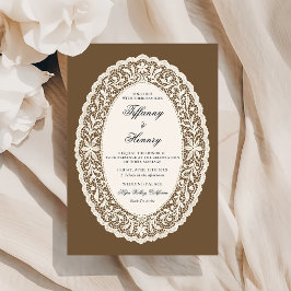 Invitación Vintage Lace Doily Wedding Invitation
