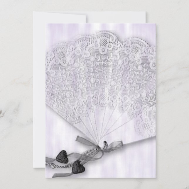 Invitación Vintage Lace Fan Boda (Anverso)