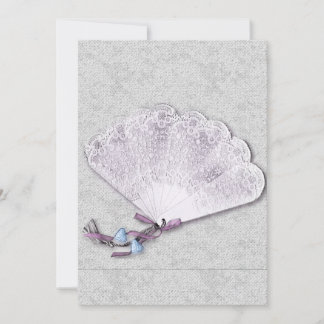 Invitación Vintage Lace Fan Boda