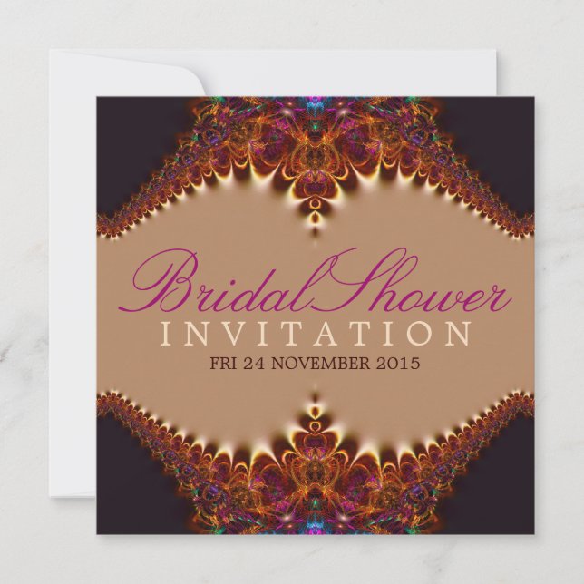 Invitación Vintage Lace Gold Satin Bridal Shower (Anverso)