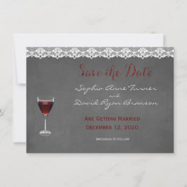 Invitación Vintage Lace Winery Wedding SAVE THE FATE