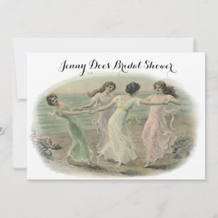 Invitación Vintage Lady Friends Bridal Shower Invitations