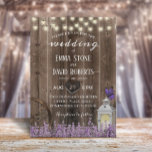 Invitación Vintage Lantern Lavender Floral Barn Wood Boda<br><div class="desc">Vintage Lantern Lavender Floral Barn Wood Wedding Party Invitaciones.</div>