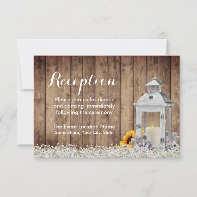 Invitación Vintage Lantern Rustic Floral Wedding (Anverso)