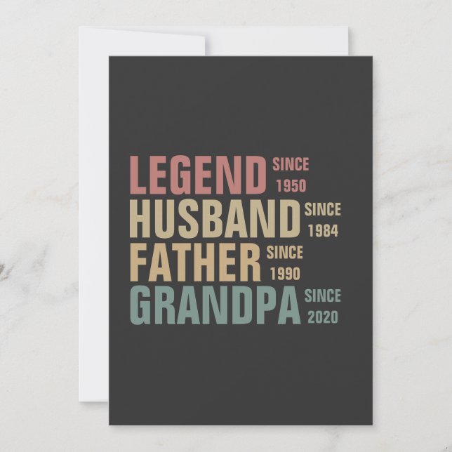Invitación Vintage Legend Husband Padre Abuelo (Anverso)