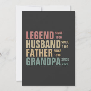 Invitación Vintage Legend Husband Padre Abuelo