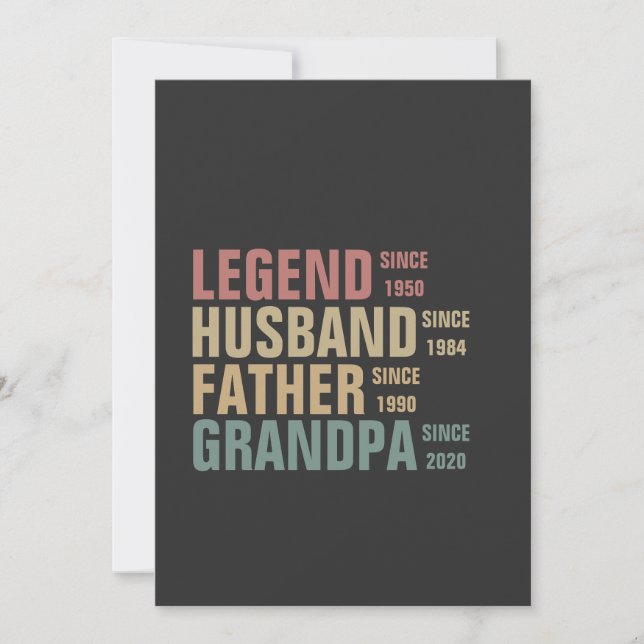 Invitación Vintage Legend Husband Padre Abuelo (Anverso)