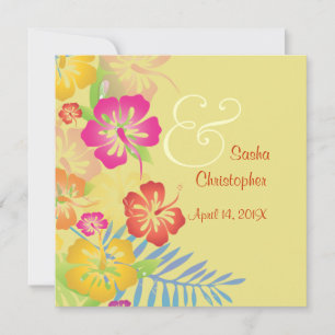 Invitación Vintage/Leis/Luau/hibiscusInvitaciones de matrimon