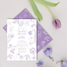 Vintage Lilac Lavender Floral Script Ducha de novi