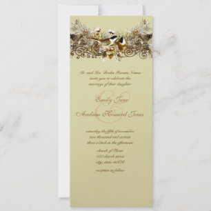 Invitación Vintage Love Birds Chickadees Wedding Invitation