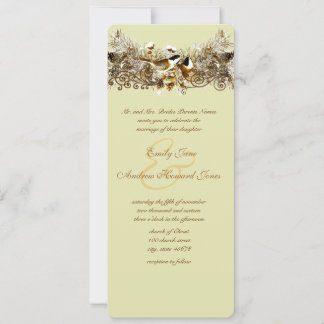 Invitación Vintage Love Birds Chickadees Wedding Invitation
