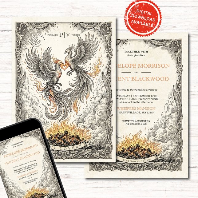 Invitación Vintage Love | Tarot Wedding Invitation (Subido por el creador)