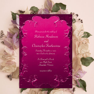 Invitación Vintage Magenta Elegance Boda