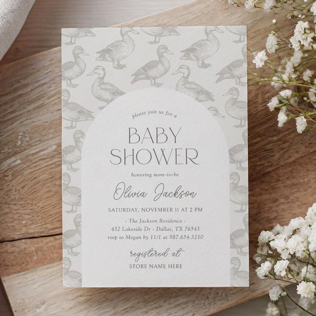 Invitación Vintage Mallard Duck Baby Shower (Subido por el creador)