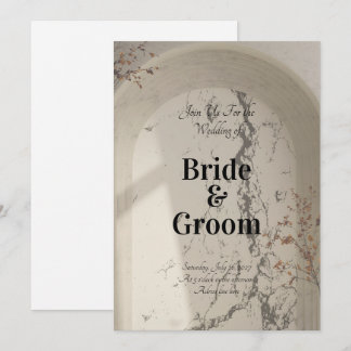 Invitación Vintage Marble Arch Botanical Wedding Invitation