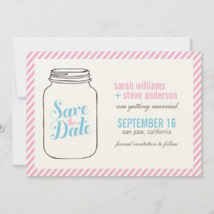 Invitación Vintage Mason Jar Wedding Save the Date
