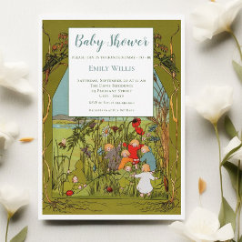 Invitación Vintage Meadow Babies Gender Neutral Baby Shower