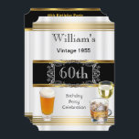 Invitación Vintage Mens 60th Birthday Party Gold White Beer<br><div class="desc">60 cumpleaños Gold White Silver y Black Vintage 1955,  bebidas Vidrio de Cerveza y vidrio de whisky. Hombres elegantes. Hombres Elegante Clásico Todas las Ocasiones Fiesta cumpleaños invita a la Plantilla 18,  21,  25,  30,  35,  40,  45,  50,  60, </div>