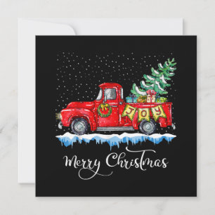 Invitación Vintage Merry Christmas Red Truck Old Fashioned Ch