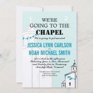 Invitación Vintage Modern Vamos al Boda de la Capilla