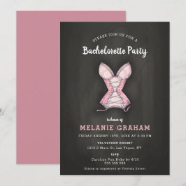 Invitación Vintage Moderno Chalkboard Lingerie Bachelorette