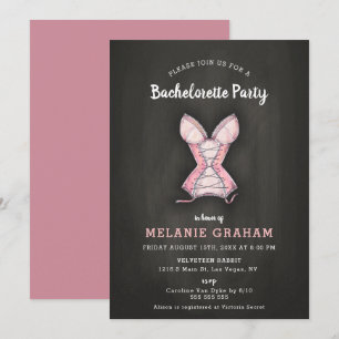 Invitación Vintage Moderno Chalkboard Lingerie Bachelorette